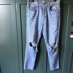 American Eagle High-Waisted Distressed Light-Wash Jeans